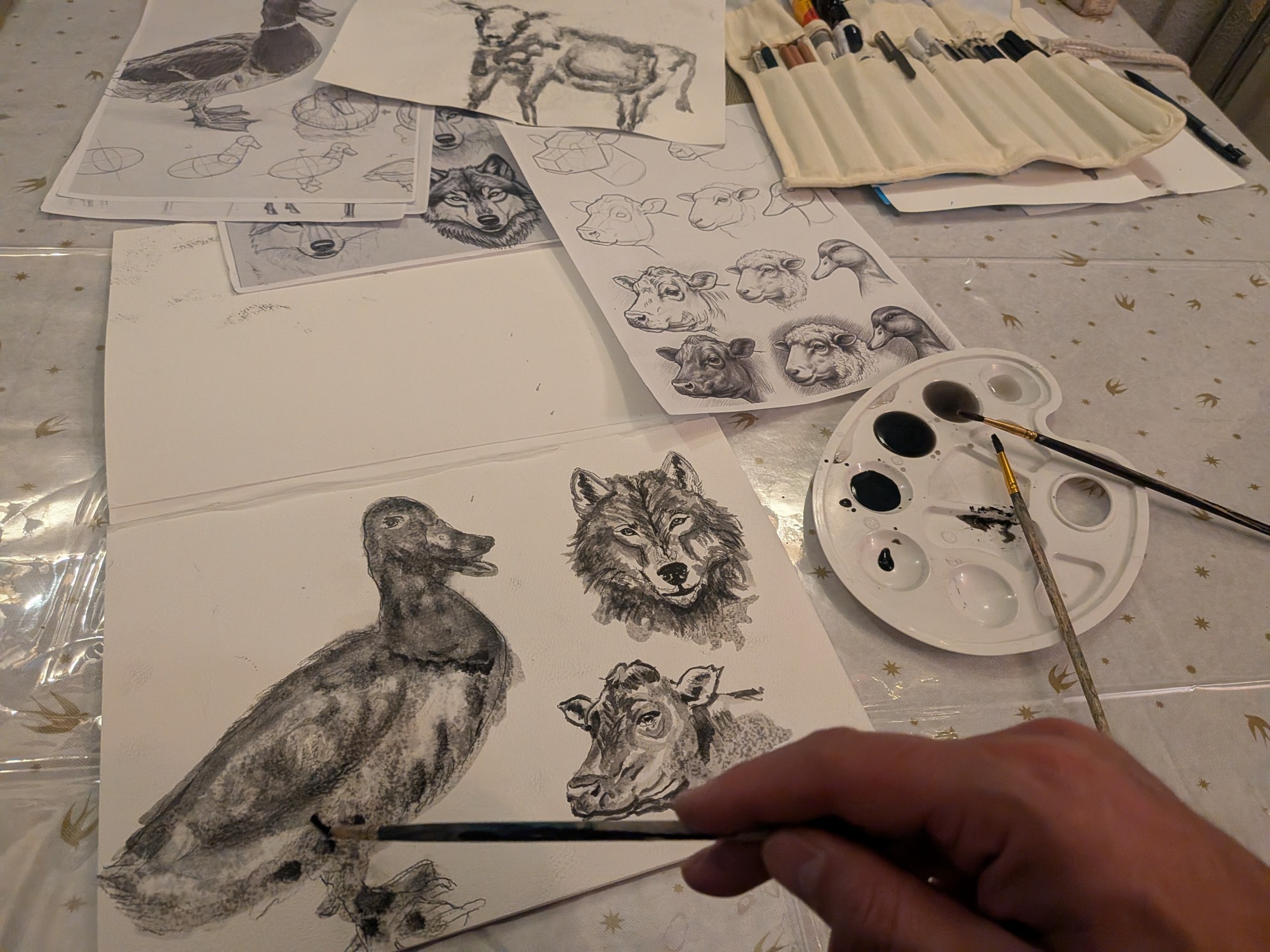 voorbeeld kunstwerken Oost-Indische inkt